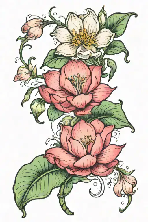 Sweet Pea Flower And Water Lily