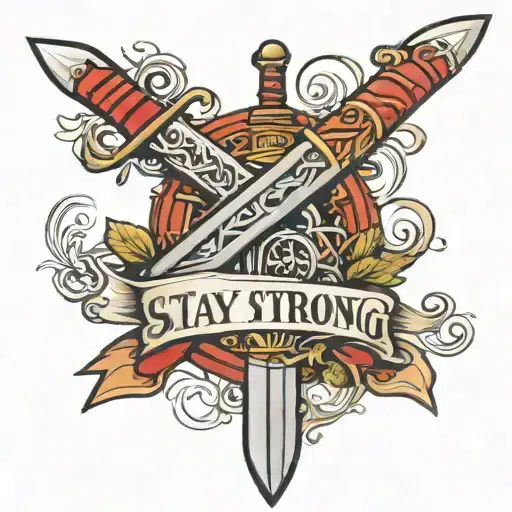 Warrior Sword With The Message Stay Strong