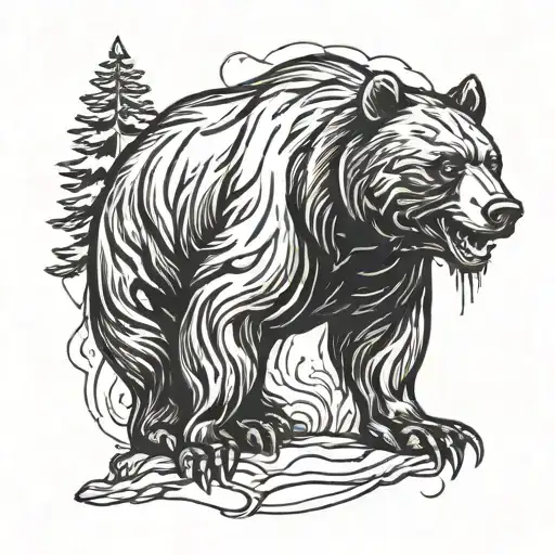 Black Bear Grin In The Forest