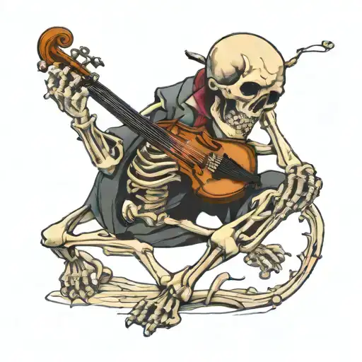 Skeleton Playing Violin