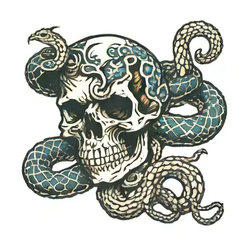 Snake And Skull