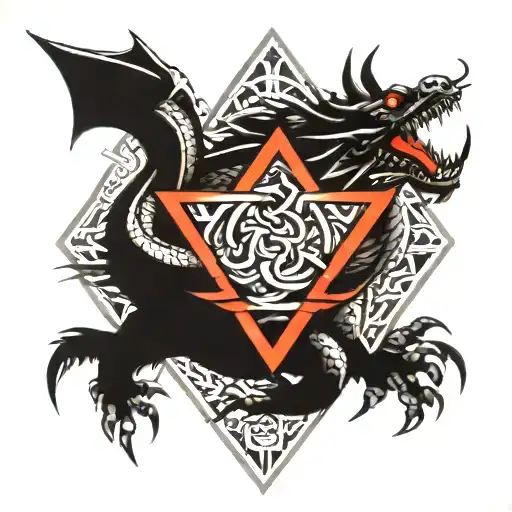 Escher Triangle Oriental Dragon