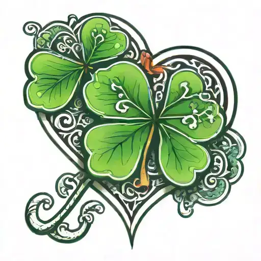 Four Leaf Clover Heart Date March 17 2023
