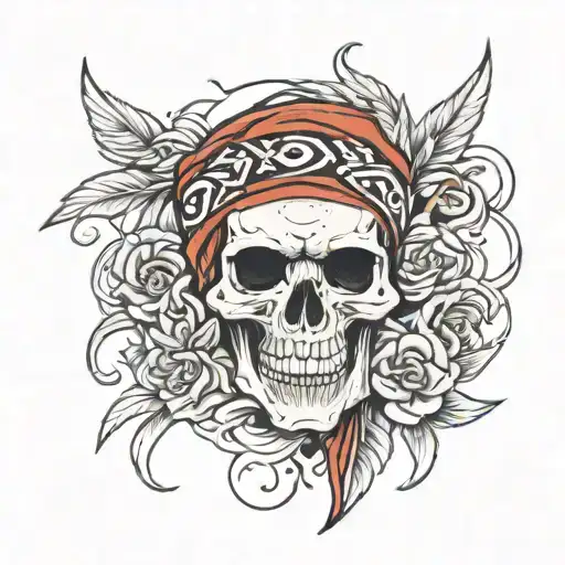 Skull With Bandana Gang