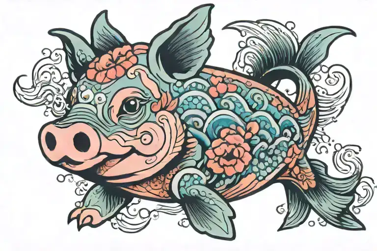 Pretty Swimming Pig-fish