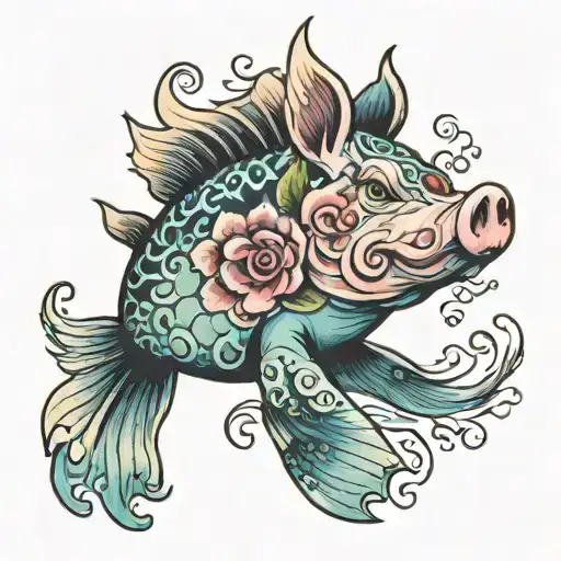 Pretty Swimming Pig-fish