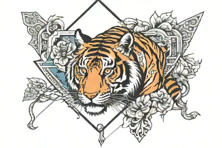 Diamond And Tiger Surrounded