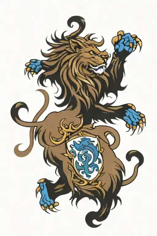 Lion Rampant With Blue Eye