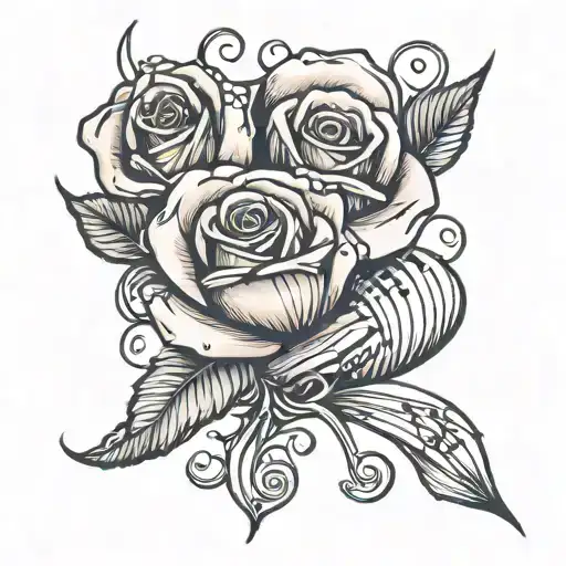 Music Notes Wrapped Around Rose