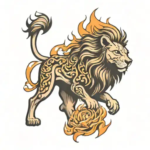Lion And Flame