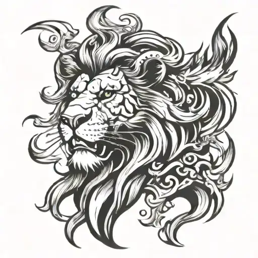 Lion And Flame