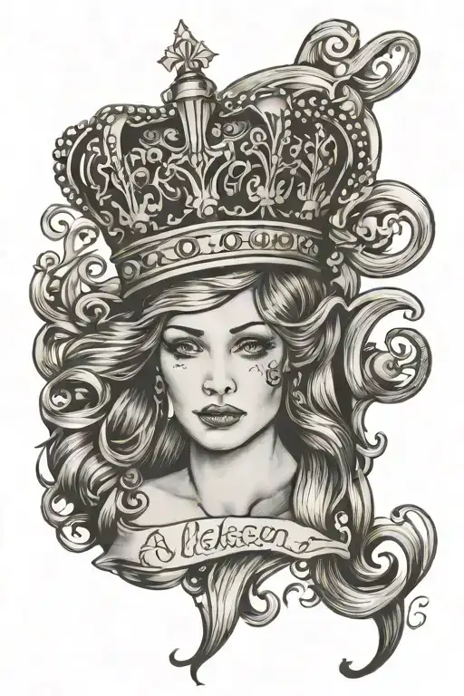 Allison With Crown Tilted Over The A Written In Old English