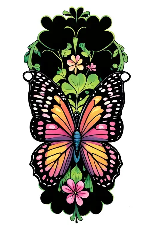 Shamrock Cartoon Fun Butterfly