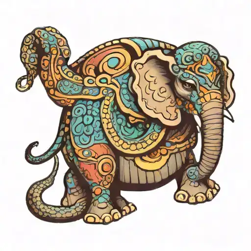 Snake Riding An Elefant