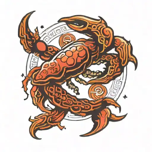 Cancer Zodiac Sign With A Roman Number Of 7