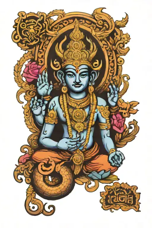 Hindu Gods Sign In One Side