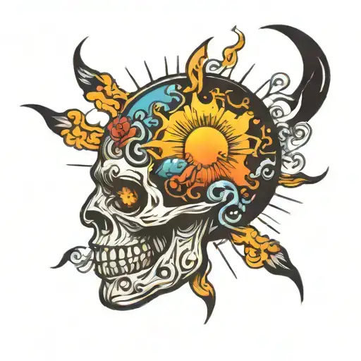 Sun Rising Brain Attached