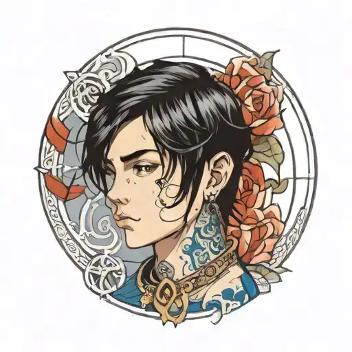 Boy With Black Hair And Dark Blue Eyes Wearing Silver Jewelry