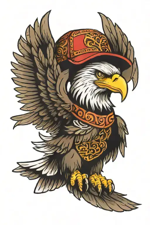 Eagle Wearing Trucker Cap