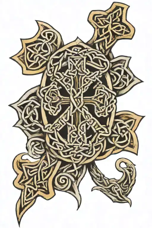 A Celtic Knot Mixed With A Cross