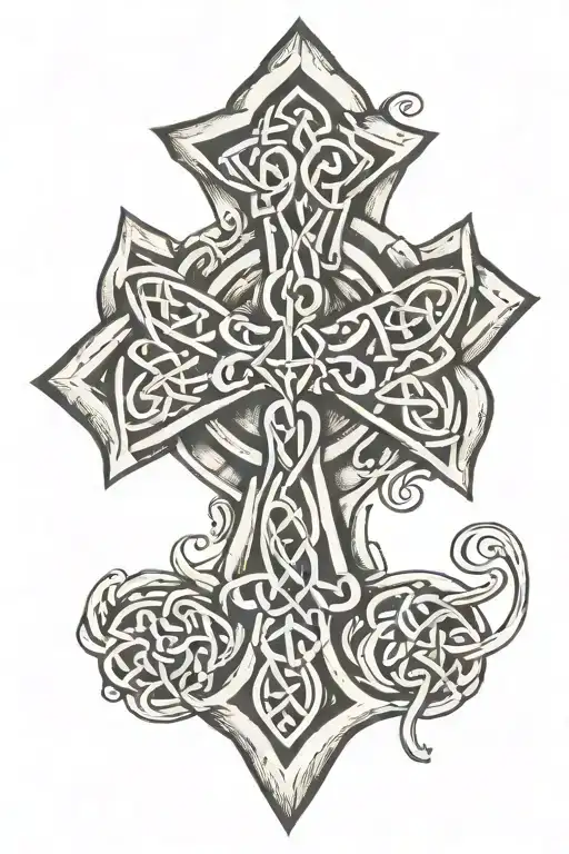 A Celtic Knot Mixed With A Cross