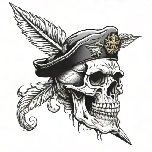 Skull Wearing A British Army Beret Tattoo