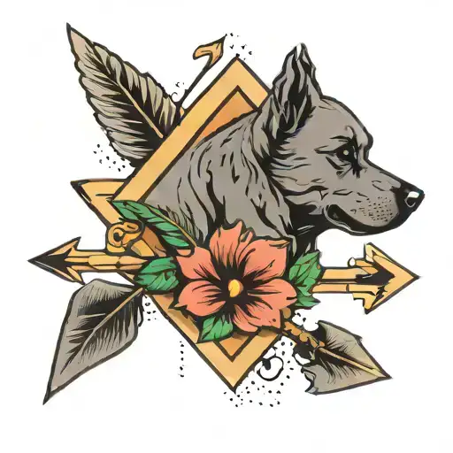 Dog Paw And Arrow Design