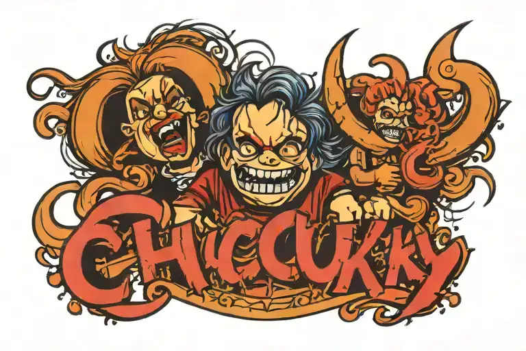 The Word Chucky In Cursive Letters