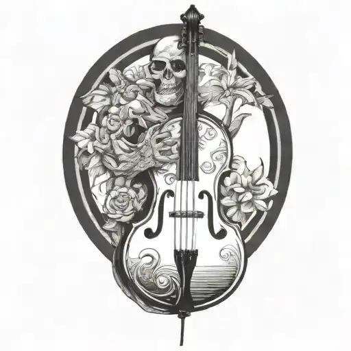 Death Holding An Upright Bass