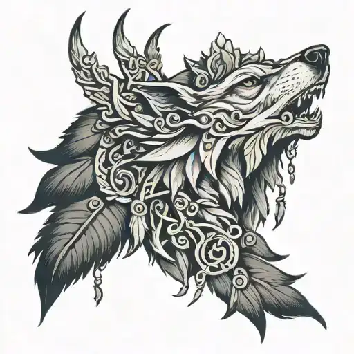 Sketch Of Slavic Tattoo Hall Of The Wolf
