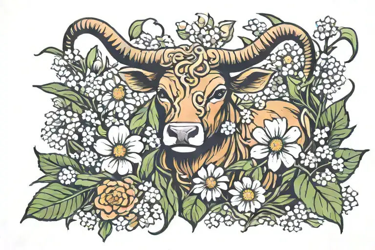 Daisy Sweet Pea Lily Of The Valley Hawthorn Bull Ram