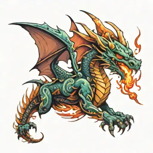 A Dragon Breathing Fire