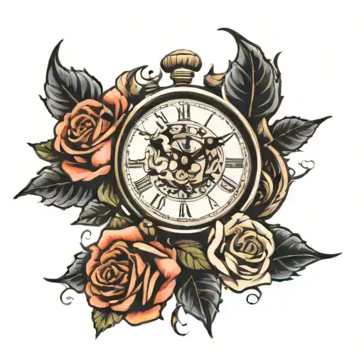 Clock Pointing To 4 Roses