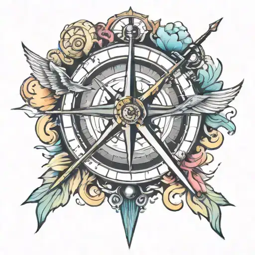 Compass With Wings And Sword