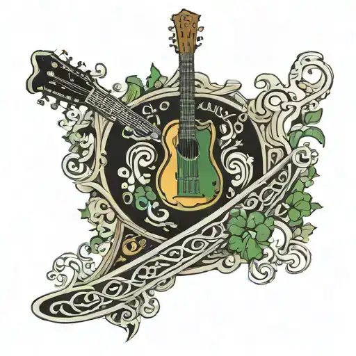 Ireland Outline And Guinness Harp Guitar
