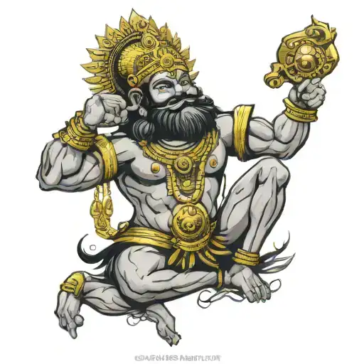 Narsimha Indian God Holding