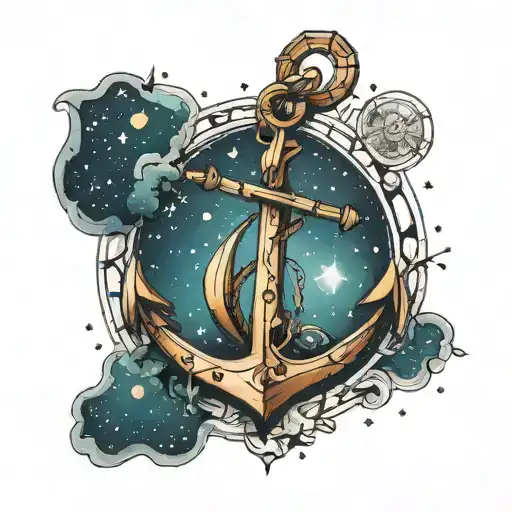 Anchor And Astronomy Star Map