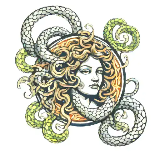 Stone Medusa With Snakes