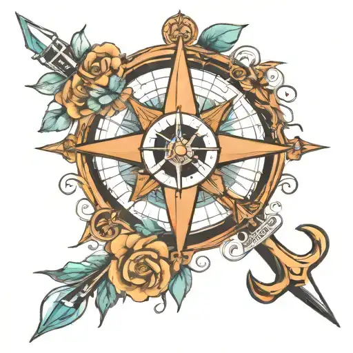 Compass Rose Anchor Dagger