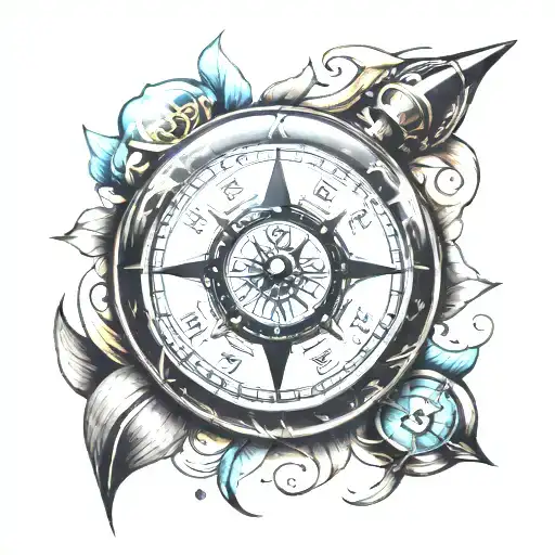 Compass With Clock