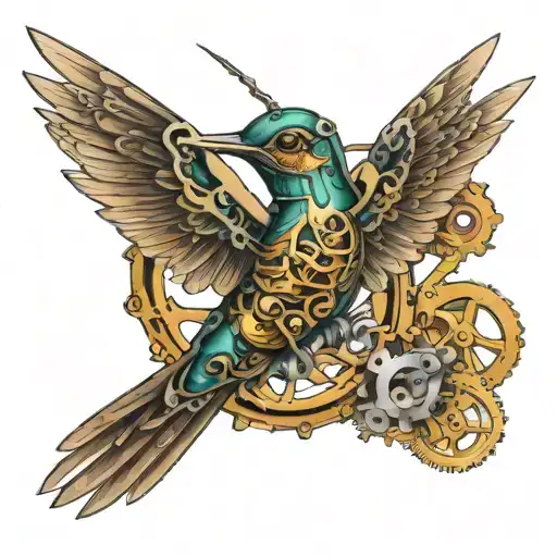 Steam Punk Hummingbird That Is Made Up Of Gun Parts