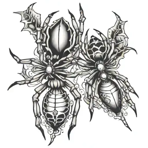 Two Spiders Down Waist Line