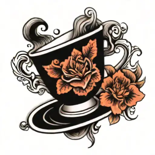 Black And White Tea Cup