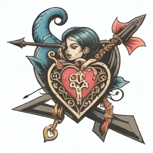 Bex With Arrow And Heart Shaped Lock