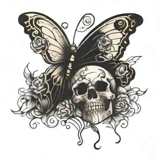 Butterfly With Skull