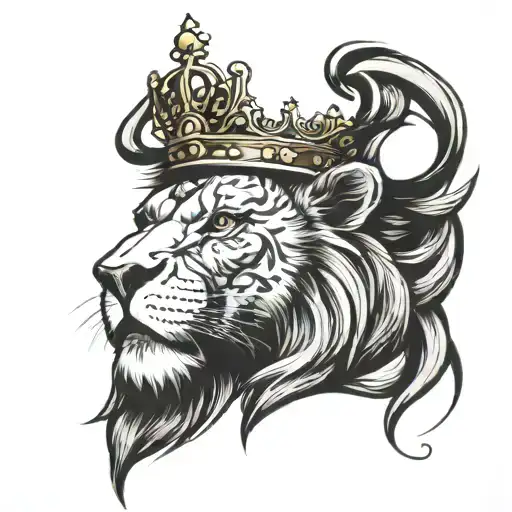 Lion Head With A Crown
