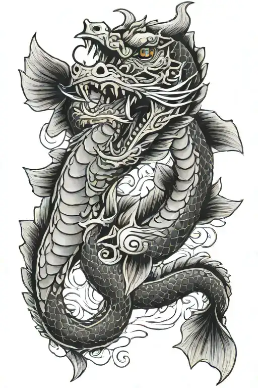 Carp Transforms Dragon Yakusa Carp