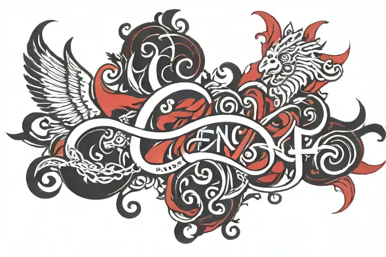 Ekzenta Lettering In Black And Red