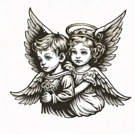 Child And Angel Wings