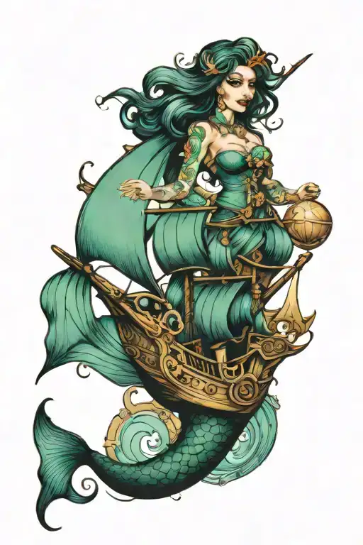 Mermaid Nautical Pirate Ship